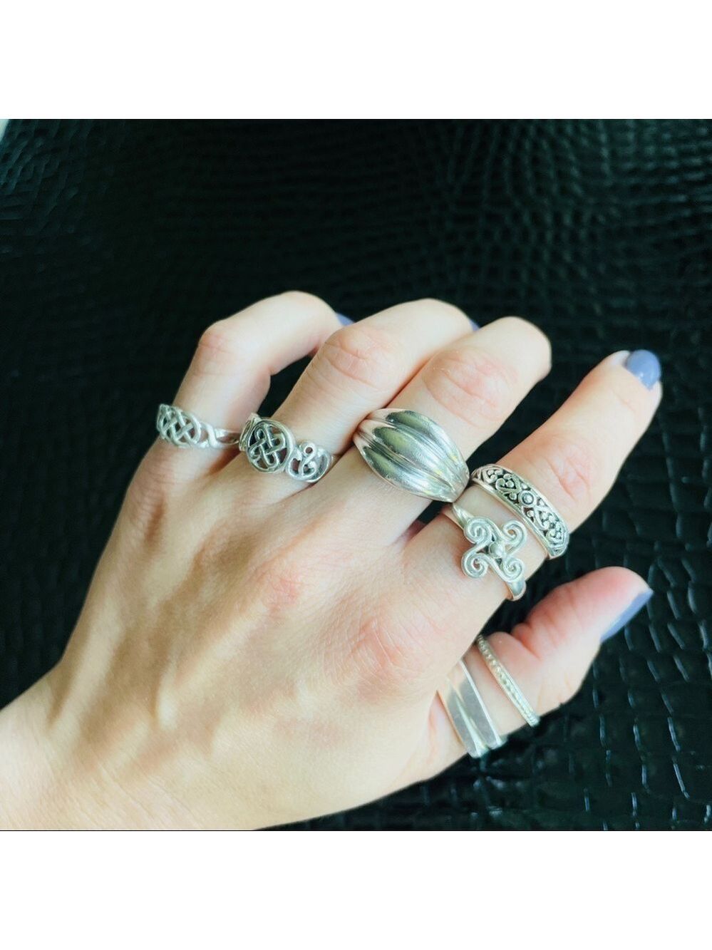 CELTIC KNOT DESIGN INFINITY STERLING SILVER RING - Picture 7 of 10